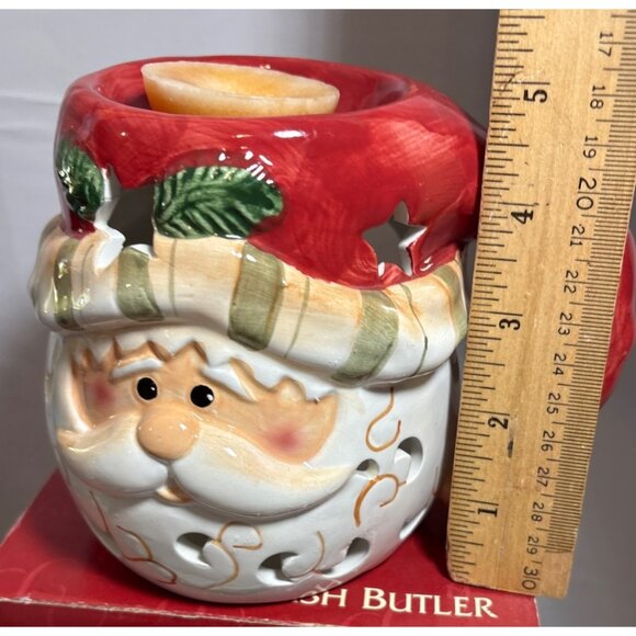 English Butler Santa Claus Ceramic Tealight Candle Holder Wax Melt - Picture 7 of 10